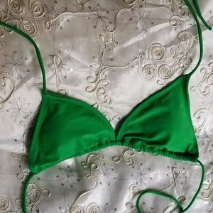 Green Triangle Bikini Top